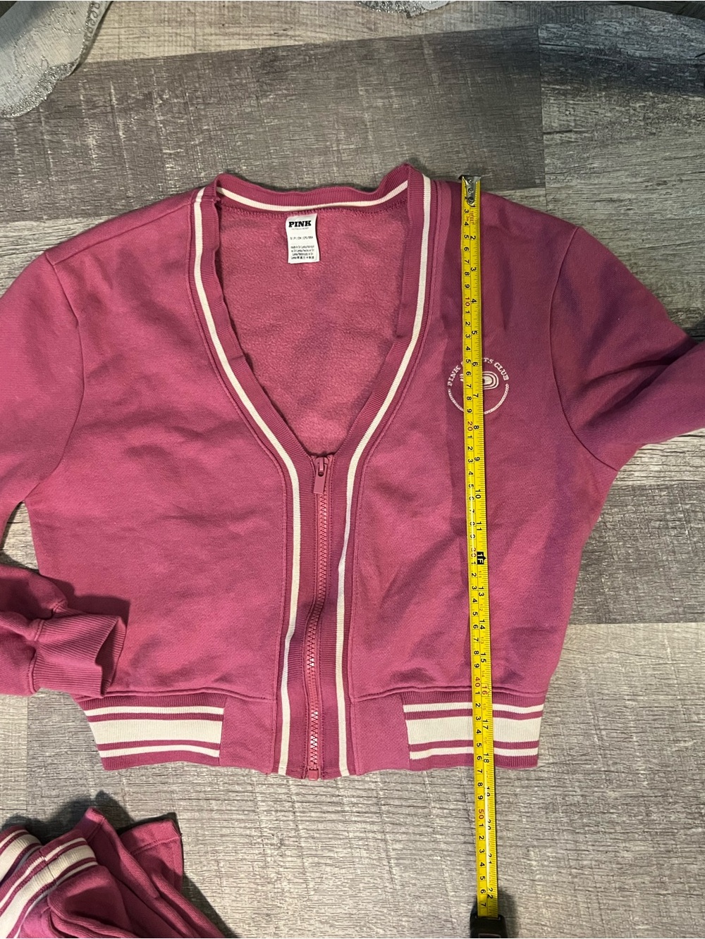 PINK Victoria's Secret Ribbed Pink Flare Track Pants - Picture 5 of 8